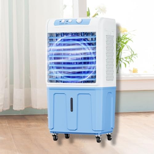 GENERIC Refroidisseur D'évaporation Portable 40L Tank Ice Packs 120 Oscillant Ventless Ventilation Ventilation Ventuile Tranquille 3 Vitesses Chambre à Coucher Bureau Patio Intérieur Énergie Extérieure Effica