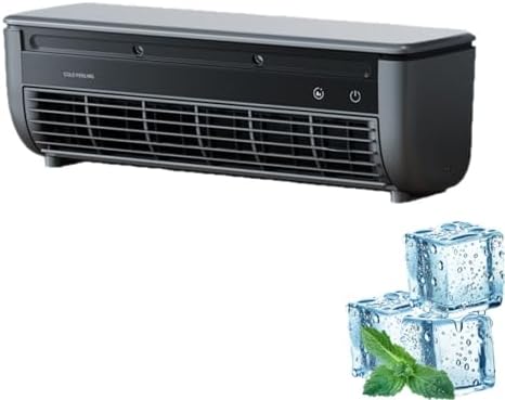  Epicolet Mini AC Unit, Refroidisseur Portable Mural Avec Charge Sans Fil Et Télécommande, Conception Ultra-Calme 30dB Pour Chambre à Coucher, Bureau, Salon, Noir