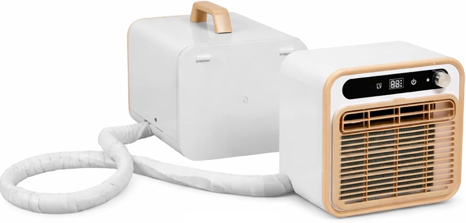  Climatiseur Portable 5000 BTU, AC Mobile Pour Tente 1m | Modèle Split Silencieux, Refroidisseur D'air Intelligent Avec Option Tuyau 1m/1.5m/2m, Minuterie 12H Bureau