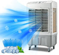GENERIC Refroidisseur D'air évaporatif Industriel, Ventilateur De Refroidissement De Marais De Capacité 60L Avec 3 Vitesses Et Roulettes Pour Les Grands Espaces Extérieurs Intérieurs, Unité De Refroidissement