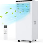  Climatiseur Portable 12000 BTU, Ventilateur De Déshumidification De Chaleur Froide, économiseur D'énergie Pour Bureau De Chambre à Coucher, Télécommande, Mode Sommeil, Fonctionnement Silencieux Avec K
