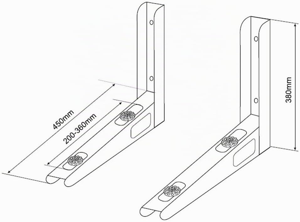  Maclean MC-621 Support De Poignée Pour Climatiseur Support Mural Pour Le Conditionnement De L'air Jusqu'à 100 Kg Support De Fixation Pour Climatiseur Supports Pour Climatiseurs Muraux