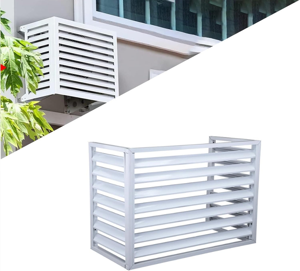  1.5P Climatiseur Mural Aluminium Composite Caisson Anti Bruit Pompe A Chaleur Support Climatiseur Exterieur Cache Clim,Étanche À La Poussière Et À L'eau Pour Intérieur Extérieur Support