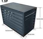 GENERIC Housse De Climatiseur En Aluminium Gris – Protection Résistante Aux Intempéries Pour Pompe à Chaleur, Design Plat Pour Plus D'intimité Et De Durabilité, Idéale Pour Les Unités D'intérieur/extérieur