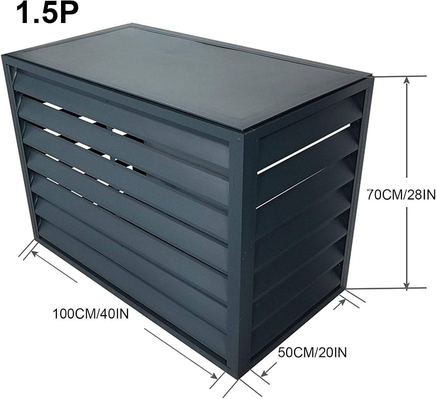 GENERIC Housse De Protection En Alliage D'aluminium Pour Climatiseur Extérieur Et Intérieur, Protection Contre La Pluie, écran De Clôture Gris Pour Unités De Climatisation Et Solution élégante De Cachette