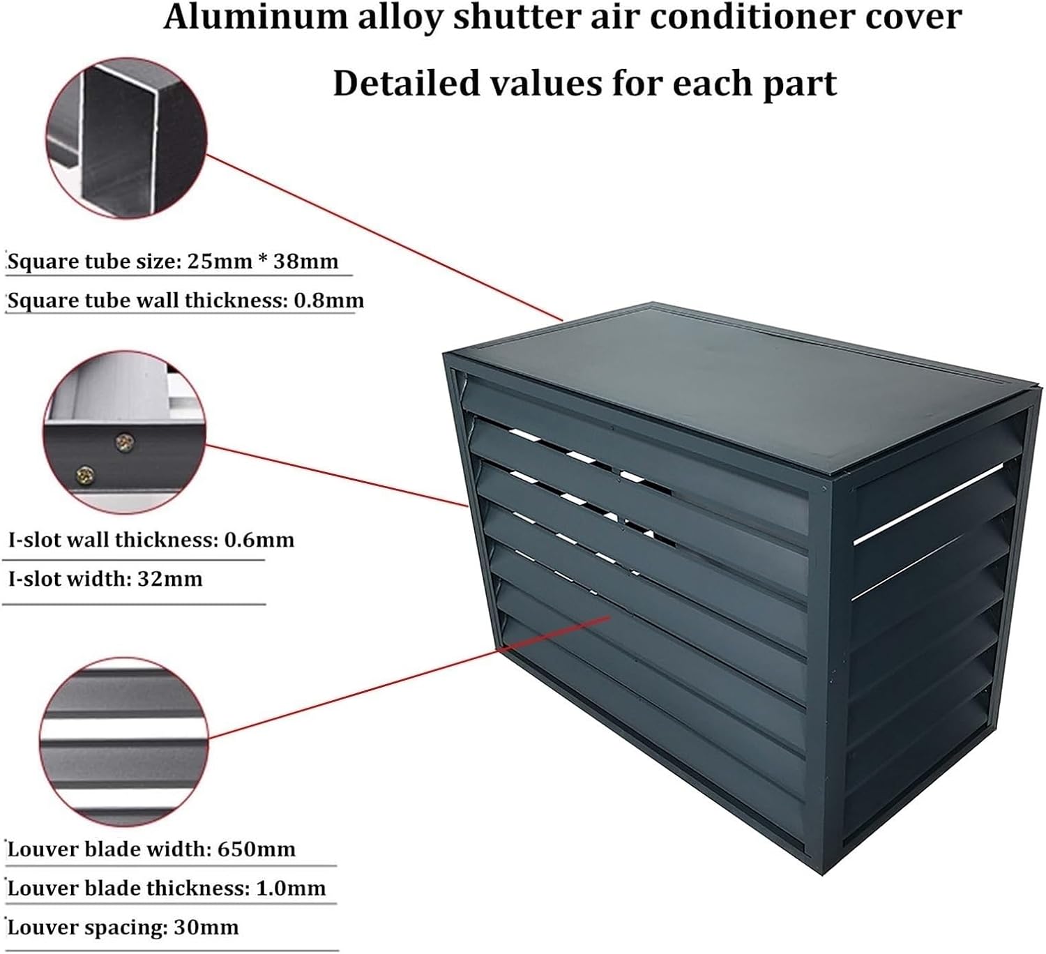 GENERIC Housse De Protection En Aluminium Pour Climatiseur – Clôture Décorative Pour Extérieur – Grille De Protection Pour Pompe à Chaleur – Pour Cour Et Terrasse
