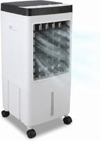  VINGVO Refroidisseur D'air Sans Tuyau D'échappement 10L, Climatiseur Mobile 65W Avec Refroidissement Par Eau, Minuterie Télécommandée à 3 Niveaux, Refroidisseur D'air Pour Chambre De (Prise UE 220V)