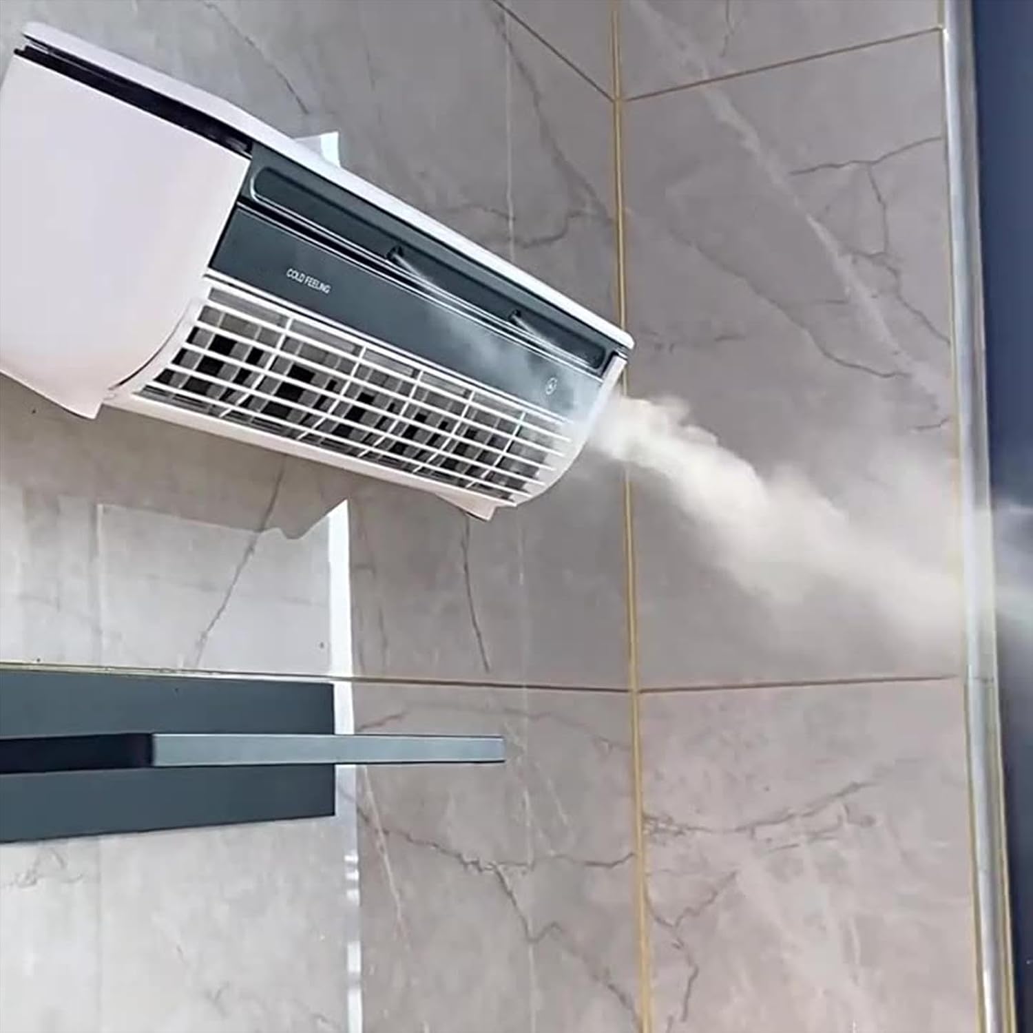  Ventilateur Rafraîchissant AC Pour Pièce - Ventilateur Climatiseur Mural, Avec Chargeur Sans Fil Et Rafraîchisseur,Pour Maison Salle De Bain Cuisine Intérieur Extérieur