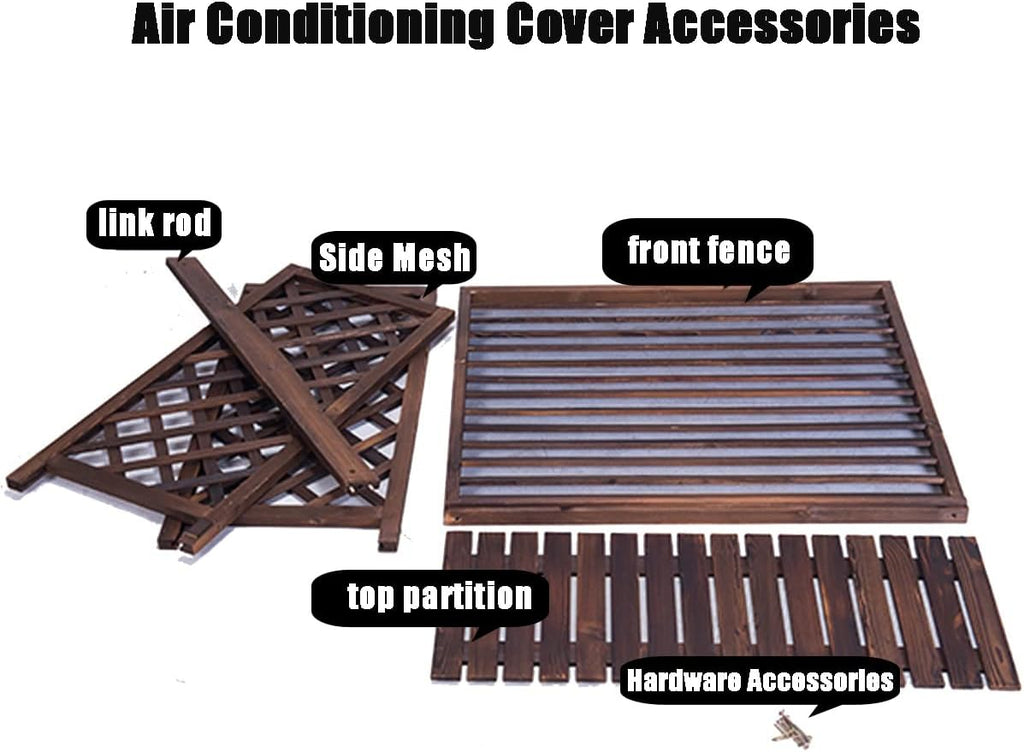  Housse De Climatiseur En Bois Pour Extérieur, Volets Décoratifs Et Grilles De Protection, Support De Fleur Pour Unité AC, Clôture Résistante Aux Intempéries (taille : 105 X 47 X 100 Cm)
