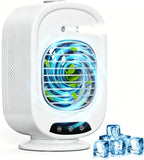  ZVD Climatiseur Mobile Portable,Mini Refroidisseur D'Air 4 En 1 (Blanc) | Silencieux,3 Vitesses,300ML,USB,Ventilateur Brumisateur,Mini Clim Pour Bureau,Chambre,Voiture,Camping