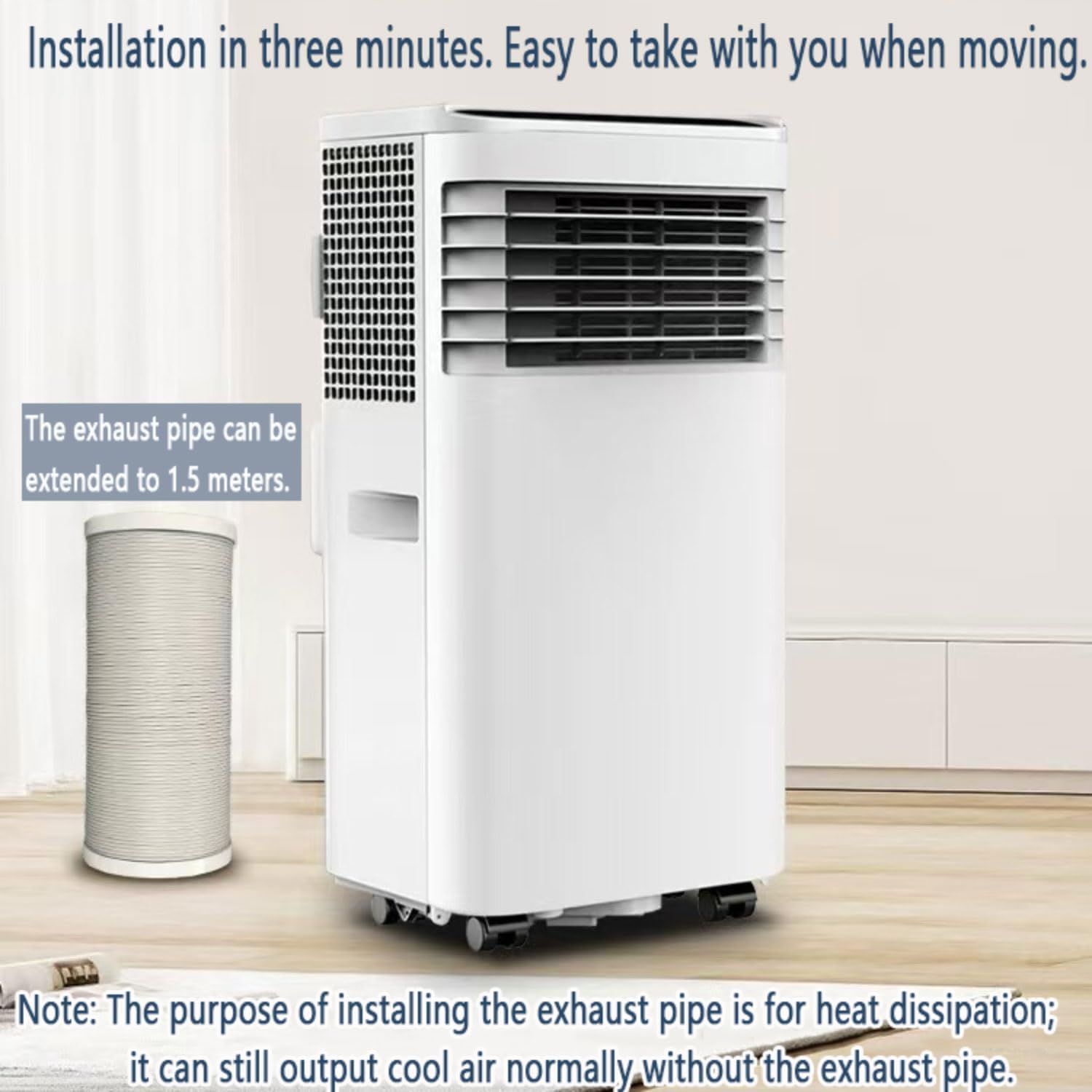  Climatiseur Portable Silencieux Smart Portable AC Avec Déshumidificateur De Refroidissement Intégré Et Modes Ventilateur Pour La Pièce Jusqu'à 350 Sq.ft Conditioner Télécommande 24 Heures Minuterie, K