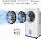  TROTEC Rafraîchisseur D'Air 4-en-1 PAE 31 - Technologie Turbospin 1000 M³/h, Portée 10m, Refroidisseur, Ventilateur, Humidificateur Et Purificateur, Réservoir 6L, Oscillation 360°, Jusqu'à 26 M²