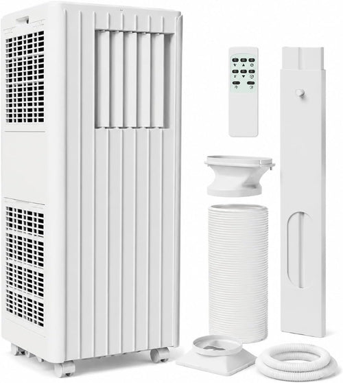  Climatiseur Mobile, 8000 BTU, Refroidit La Pièce Jusqu'à 350 Mètres Carrés, Unité AC 3 En 1 Avec Mode Déshumidificateur Et Ventilateur, Télécommande, Ultra Silencieux 48 DB, Blanc Et