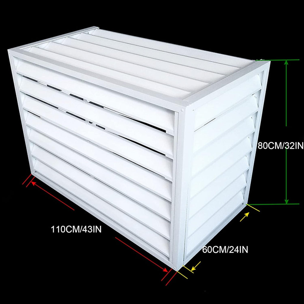 GENERIC Housse De Protection Pour Climatiseur - En Aluminium Résistant Aux Intempéries - Design élégant Pour Cacher Le Condensateur - Idéal Pour Une Utilisation En Extérieur