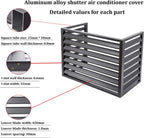 Housse Pour Climatiseur Extérieur – Clôture En Aluminium Robuste Avec étagère à Persiennes Pour Balcon, Jardin – Protection De L'intimité – Blanc (3 Côtés, 110 X 80 X 60 Cm)