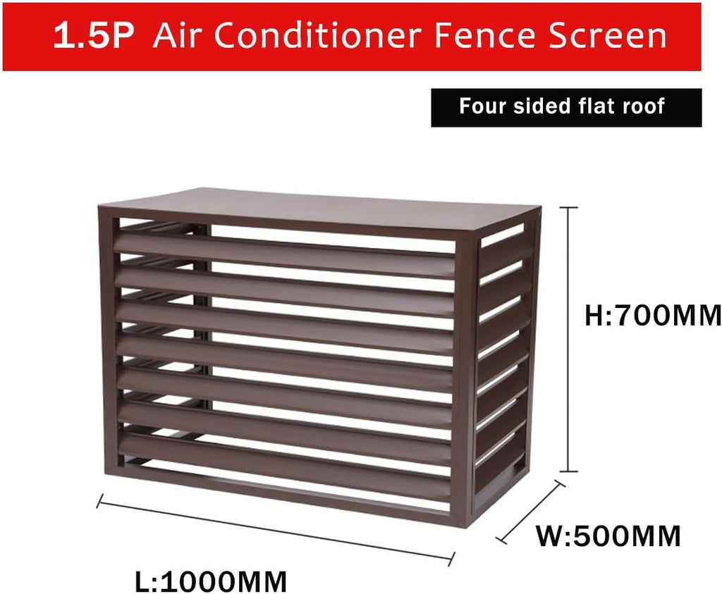 GENERIC Étagère à Fleurs En Bois Massif Pour Climatiseur En Aluminium Robuste Avec écran D'intimité, Anti-vol, Facile à Installer, Blanc, Taille 1,5P, Housse De Climatiseur D'extérieur De Qualité Supérieure
