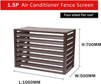 GENERIC Étagère à Fleurs En Bois Massif Pour Climatiseur En Aluminium Robuste Avec écran D'intimité, Anti-vol, Facile à Installer, Blanc, Taille 1,5P, Housse De Climatiseur D'extérieur De Qualité Supérieure