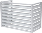  Housse Pour Climatiseur Extérieur – Clôture En Aluminium Robuste Avec étagère à Persiennes Pour Balcon, Jardin – Protection De L'intimité – Blanc (3 Côtés, 110 X 80 X 60 Cm)