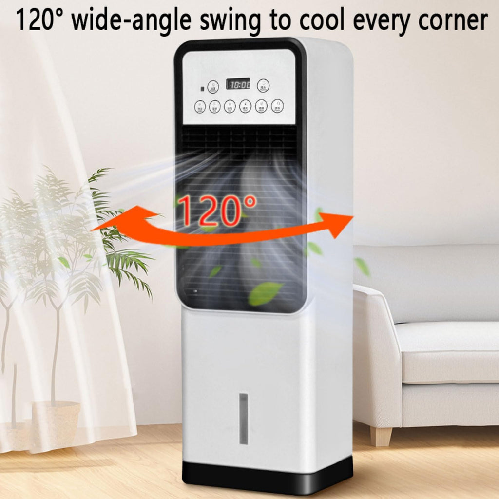 GENERIC Refroidisseur D'évaporation Portable Avec Télécommande Et Minuterie, 3 Vitesses, Pivot De 120°, Fonctionnement Silencieux Pour La Pièce Et Le Bureau, Refroidissement Immédiat Par évaporation