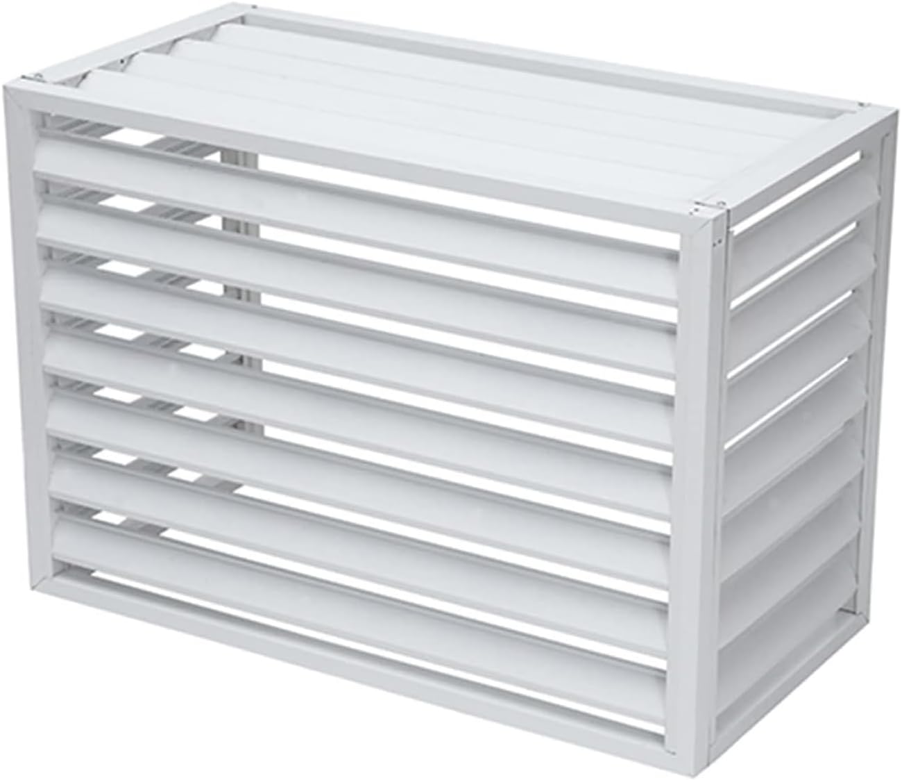 GENERIC Housse De Protection Pour Climatiseur Extérieur En Aluminium Avec Persiennes Blanc Convient Aux Unités De Source D'air 2-3 P Dimensions L 110 X L 60 X H 80 Cm Résistant Aux Intempéries.