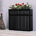 GENERIC Clôture En Bois Massif Pour Climatiseur - Housse Anti-corrosion Pour Unités Extérieures - 100 X 30 X 80 Cm - Support élégant Pour Plantes - Pour Cacher L'unité De Climatisation Et Résistant Aux