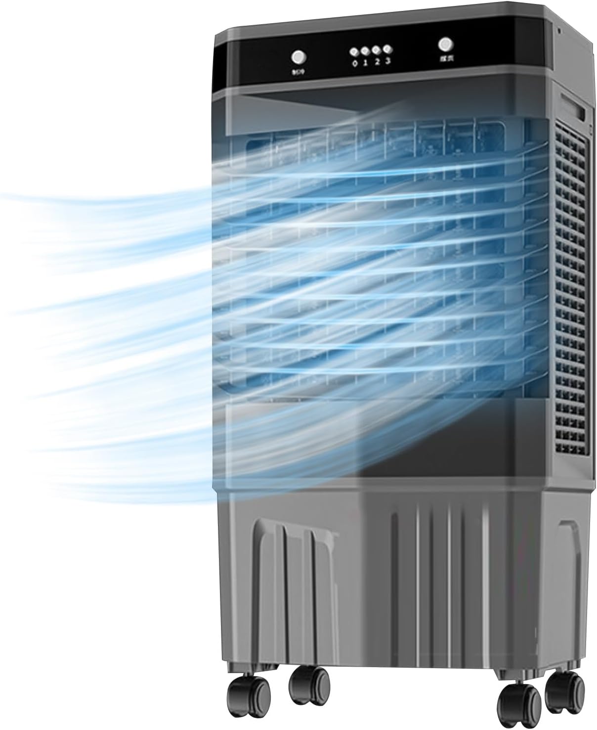 GENERIC Réservoir De Refroidisseur D'évaporation Portable 45L, Ventilateur De Climatiseur 3 En 1 Avec Paquets De Glace, Humidificateur à Grande Vitesse Pour Le Bureau à Domicile, Grande Capacité D'eau, Roues