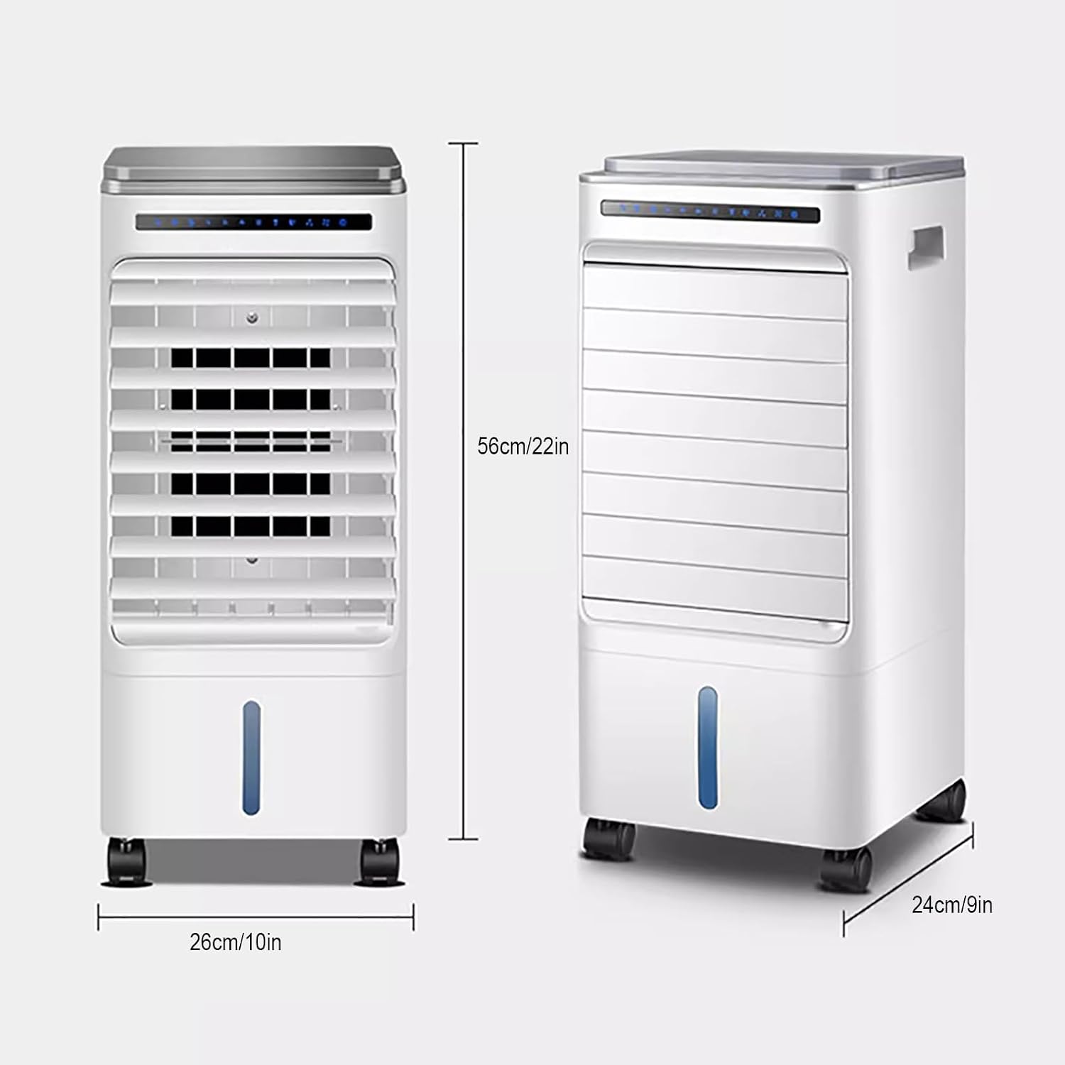  Air Conditioner Portable, Climatiseur Mobile, 3 Vitesses De Ventilation, Écran LED, Télécommande Tactile Et Minuterie 7 H, 65 W, Blanc