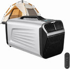 Climatiseur Mobile Portable 5200 BTU, 400W Climatiseur De Tente Avec Compresseur, Refroidissement Rapide Et Mode Nuit, Déshumidificateur Ventilateur Pour Camping, Van, RV Et Petit Espace