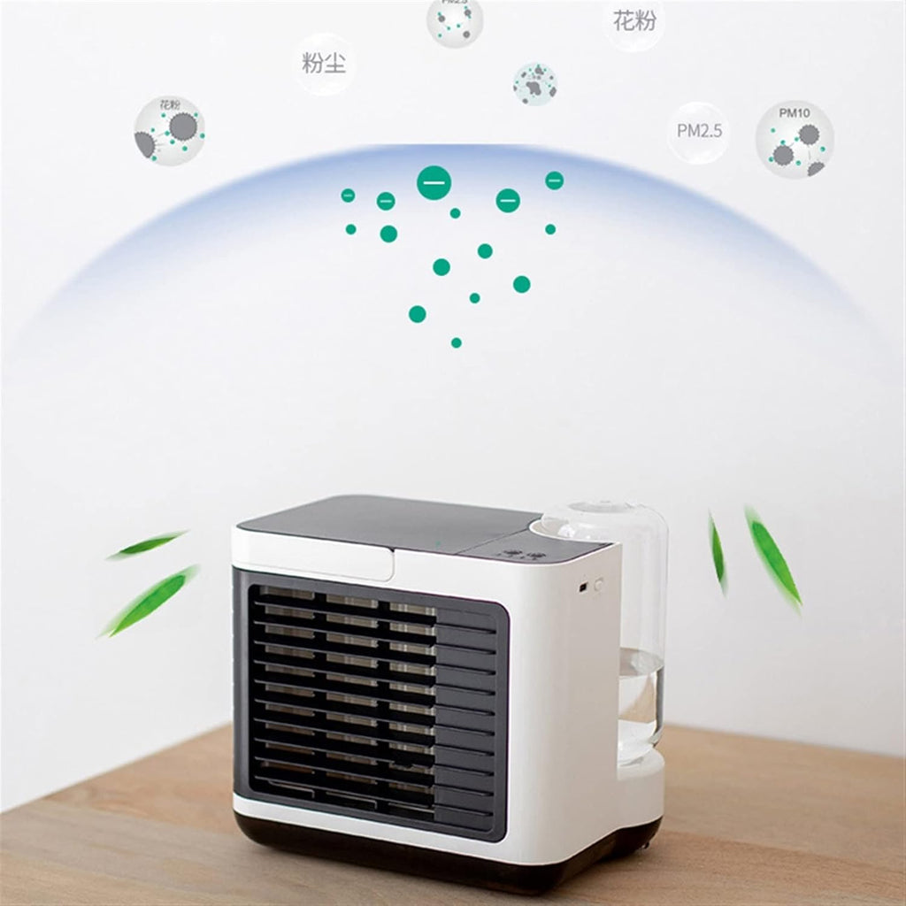  DieffematicKTY Climatiseur Mobile Air Conditioning Air Cooler Negative ION Air Cooler Mini Three-Speed Mode Cooling Fan Charging Home Desktop Air Conditioner (Color : Blue)
