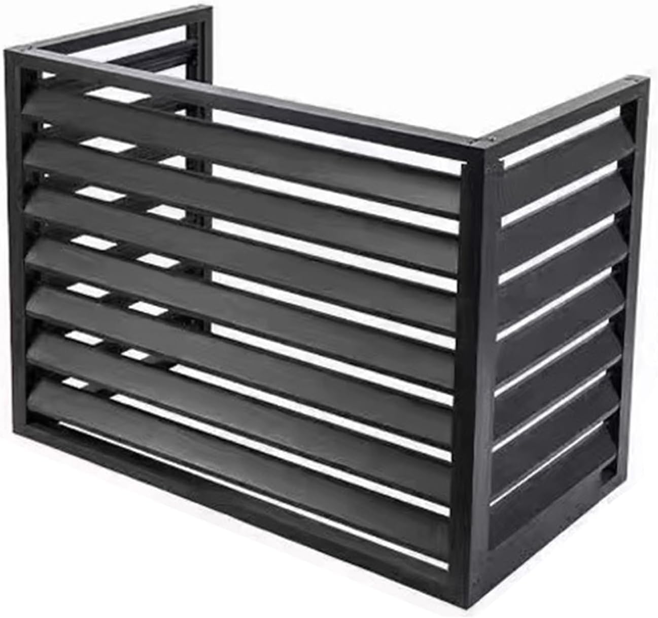 GENERIC Housse Pour Climatiseur Et Pompe à Chaleur, écran De Clôture En Aluminium Avec 3 Panneaux Pour Unités Extérieures Ou Intérieures, 110 X 80 X 60 Cm, Blanc