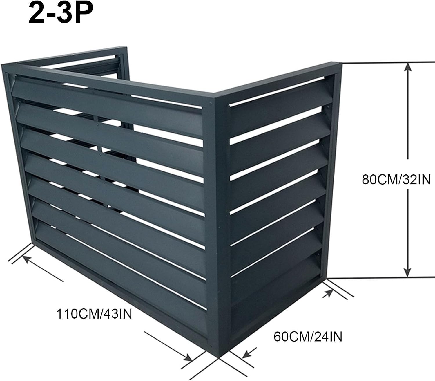 GENERIC Housse De Protection Pour Climatiseur Extérieur – Clôture En Alliage D'aluminium Pour Unité De Fenêtre – Protection Contre La Pluie Et L'intérieur – Blanc – Parfaite Pour La Dissimulation Et La
