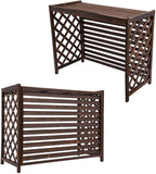  Housse De Climatiseur En Bois - Écran Décoratif Imperméable Pour Climatiseurs Et Pompes à Chaleur 115 X 54 X 95 Cm Marron Antirouille Résistant à La Corrosion Support Pou