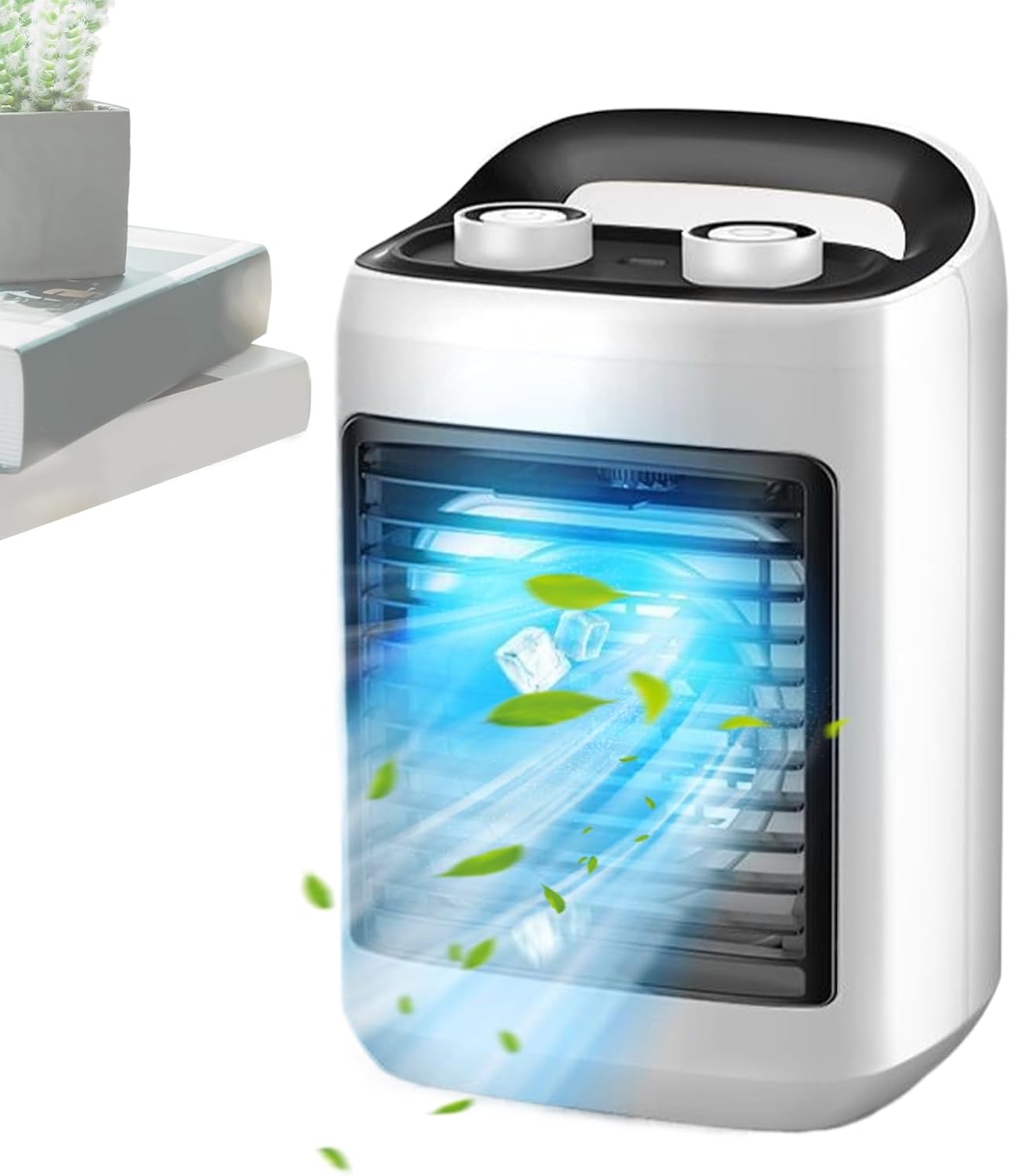  Ventilateur Climatiseur Portatif | Ventilateur D'Air Frais Pour Chambre,Modes Réglables Silencieux Avec Humidificateur - Rafraîchisseur D'Air Compact Pour Bureau Domicile Et Voyage
