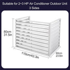  Housse De Protection Pour Climatiseur Extérieur En Aluminium, écran De Réduction Du Bruit, Clôture De Confidentialité, Protection Contre Les Intempéries, Design Blanc à 3