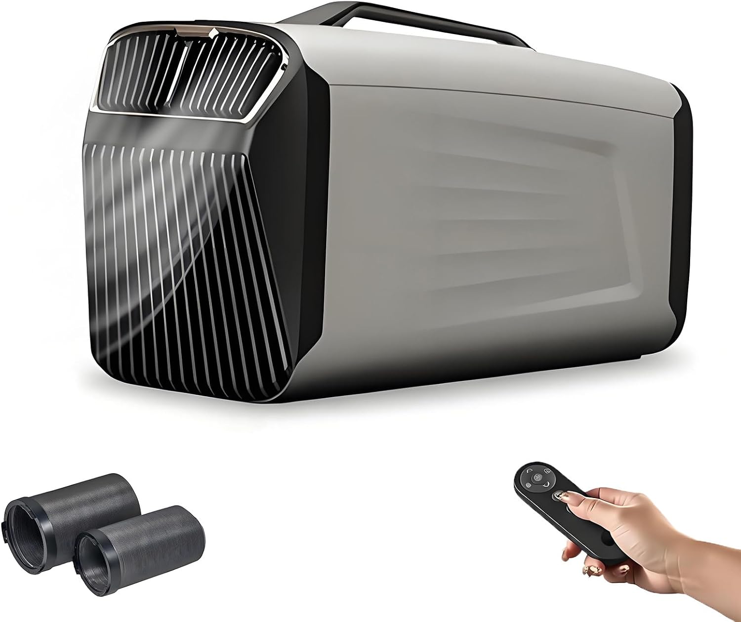  Climatiseur De Camping Portable Avec Humidificateur, Écran Tactile, Unité De Climatisation De 5200 Btu Pour Tente, Refroidissement Rapide Pour Camping-Cars, Fourgons Aménagés Et SUV Grey