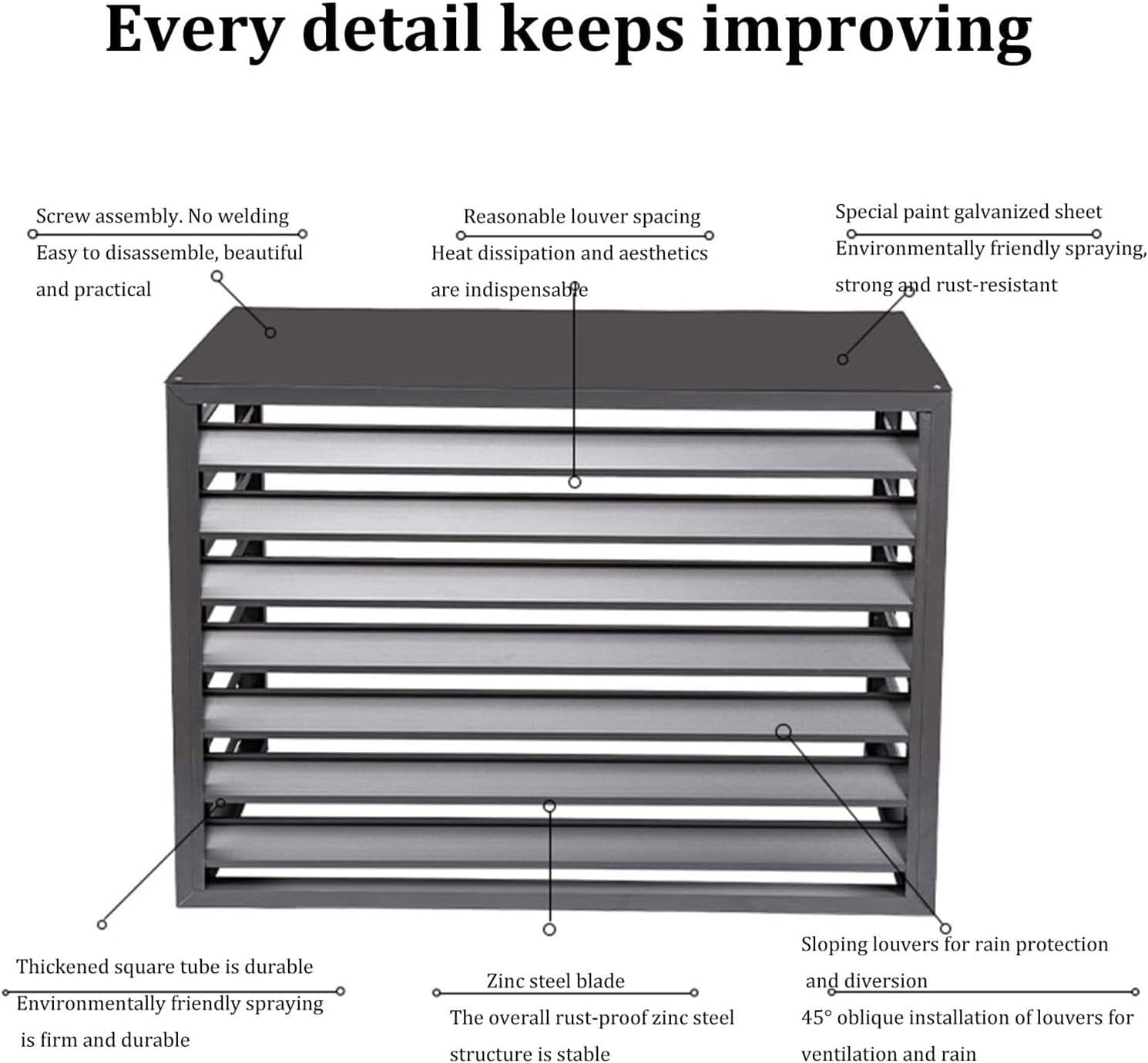  Écran De Clôture Pour Climatiseur, Housses Pour Climatiseur Extérieur, Cache-climatiseur, étagère De Rangement Pour Présentoir De Plantes D'extérieur, Housse De Protection Pour Condenseur Ex