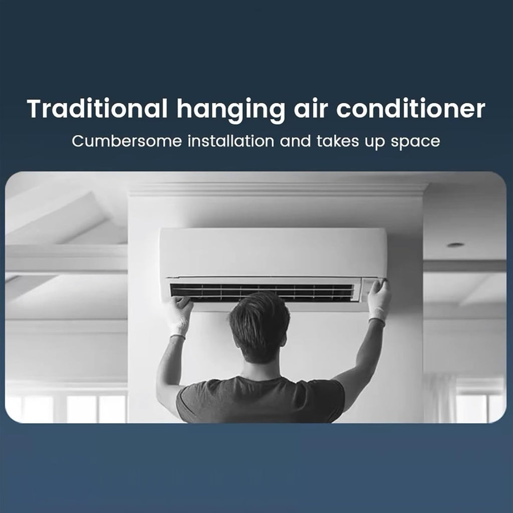  Ventilateur Rafraîchissant AC Pour Pièce - Ventilateur Climatiseur Mural, Avec Chargeur Sans Fil Et Rafraîchisseur,Pour Maison Salle De Bain Cuisine Intérieur Extérieur