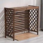 GENERIC Grand Support En Bois Massif Pour Climatiseur – Clôture En Bois épais Pour Unité Extérieure – Housse élégante Pour Dissimuler L'unité De Climatisation Et Résistante Aux Intempéries