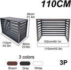  Cache Climatiseur Exterieur Aluminium, Cache Clim Pour L'extérieur, Antivol, Réduction Du Bruit, Tenir à L'écart Des Animaux Domestiques(White,110cm)