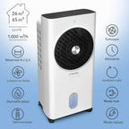 TROTEC Rafraîchisseur D'Air 4-en-1 PAE 31 - Technologie Turbospin 1000 M³/h, Portée 10m, Refroidisseur, Ventilateur, Humidificateur Et Purificateur, Réservoir 6L, Oscillation 360°, Jusqu'à 26 M²