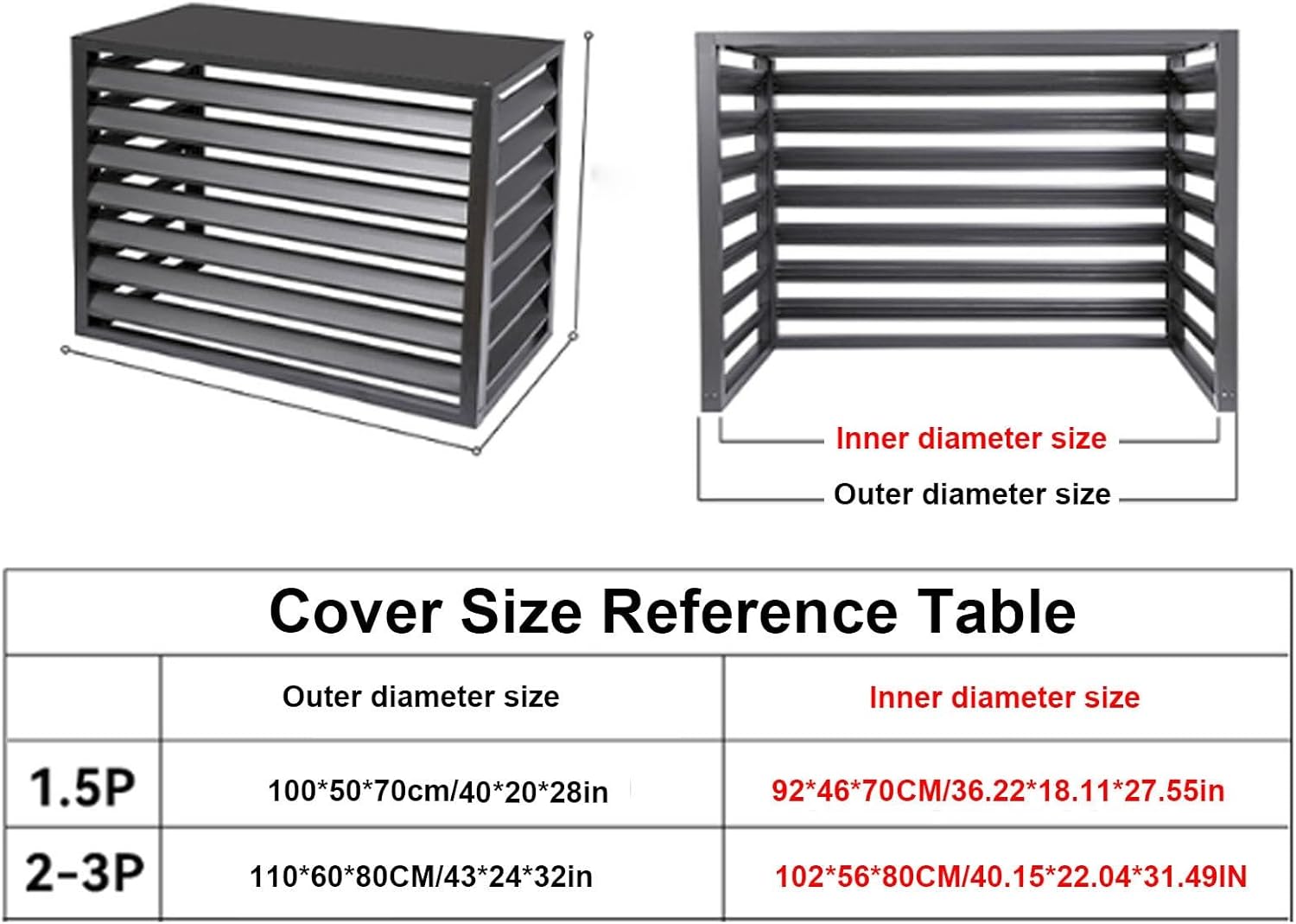 GENERIC Housse De Protection En Aluminium Pour Climatiseur - Résistante Aux Intempéries - Résistante à L'eau - Anti-grêle - Coupe-vent - Utilisation En Intérieur/extérieur
