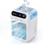  Climatiseur Portable 4 En 1, Mini Climatiseur USB Silencieux Avec Réservoir 500 Ml, Refroidisseur D’Air à Double Vitesse Et Brumisation, Pour Bureau, Chambre, Camping