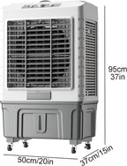  Ventilateur Refroidisseur D'air Par évaporation Commercial, Refroidisseur D'air Portable à 3 Vitesses Avec Oscillation à 120°, Climatiseur 3 En 1, Grand Réservoir D'eau P