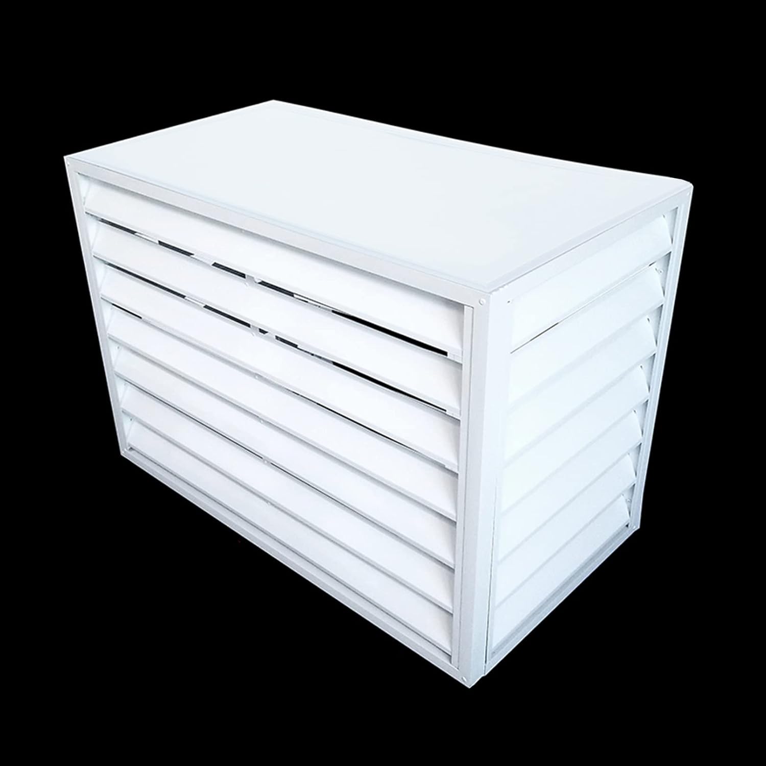 GENERIC Écran De Clôture Pour Climatiseur Extérieur – Couvercle De Conditionnement En Alliage D'aluminium Et Support De Plante En Métal, Volets Anti-corrosion Pour Unité Extérieure, Blanc (taille : 1,5P)