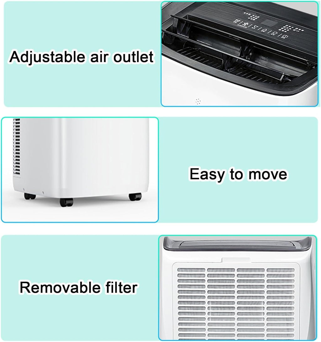 GENERIC Climatiseurs Portables 11000 BTU Pour Chambres Avec Télécommande, Minuterie, Fonction Déshumidification, Pour Petites Pièces, Pour Chambre Ou Bureau, 220 V