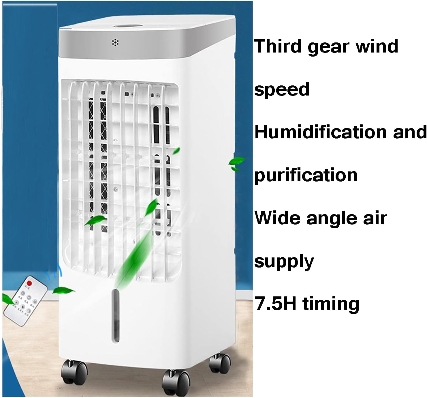  Climatiseur Mobile Portable 10000BTU, 3 Vitesses, Minuterie 7.5h Timer, Affichage LED Télécommande, Classe A Classe A Économie D'énergie