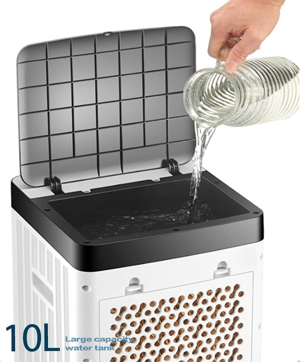 GENERIC Refroidisseur D'air Portable Sans Tuyau 10L Réservoir D'eau Ventless Evaporative Refroidisseur Avec 3 Vitesses, Temporiseur Et Fonction D'aronde Unité De Climatisation Silencieuse Pour La Chambre à Do