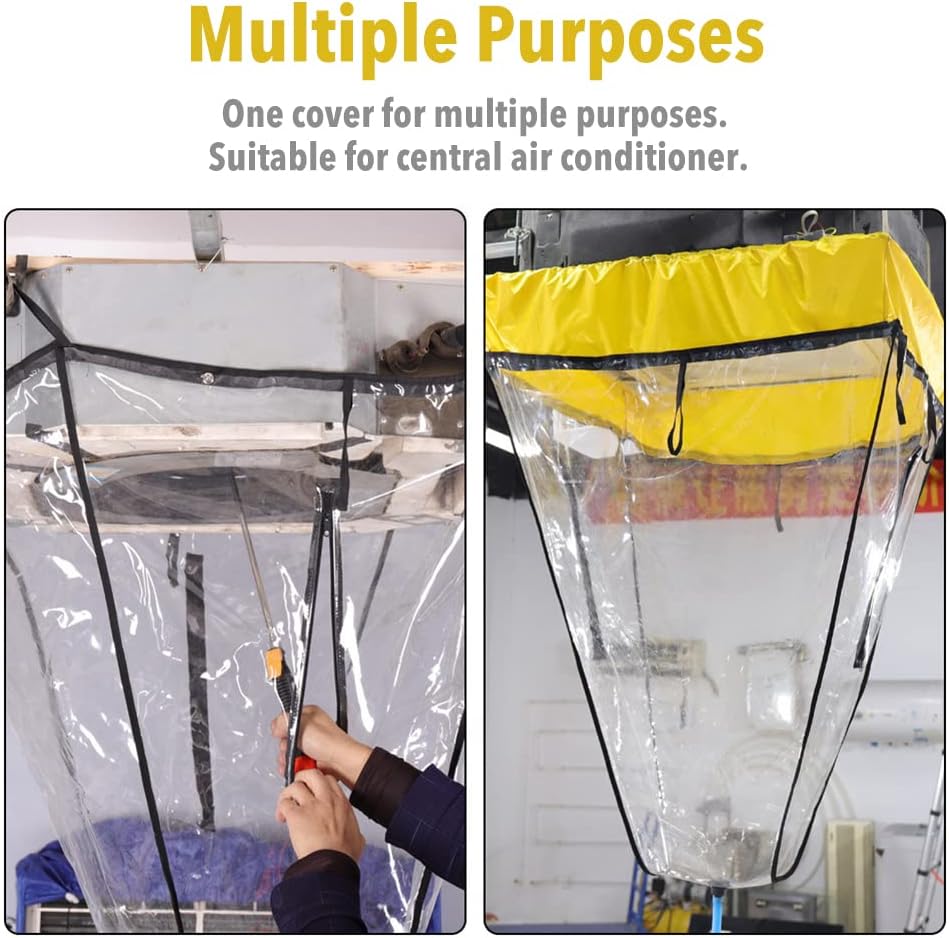  Zankie Housse De Nettoyage Pour Climatiseur | Housse De Lavage Pour Climatiseur De Plafond | Sac De Service De Climatisation Fendu étanche, Housse De Nettoyage Complète Pour Climatisation Murale