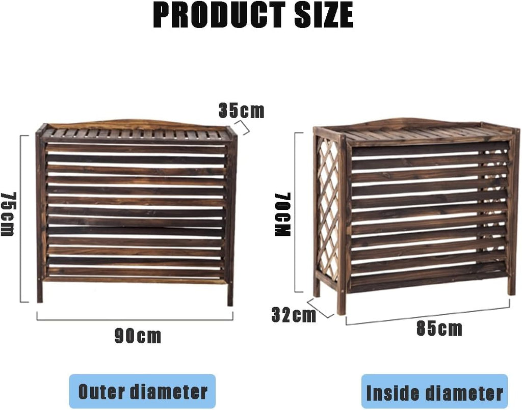  Support De Fleurs En Bois Massif Pour Climatiseur, Stores Décoratifs Pour Climatiseur, Grilles De Protection Pour Climatiseurs Et Pompes à Chaleur.