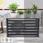  Housse De Protection En Aluminium Pour Climatiseur Extérieur, écran Décoratif Pour Climatiseur, Résistant Aux Intempéries, Gris, 110 X 60 X 80 Cm